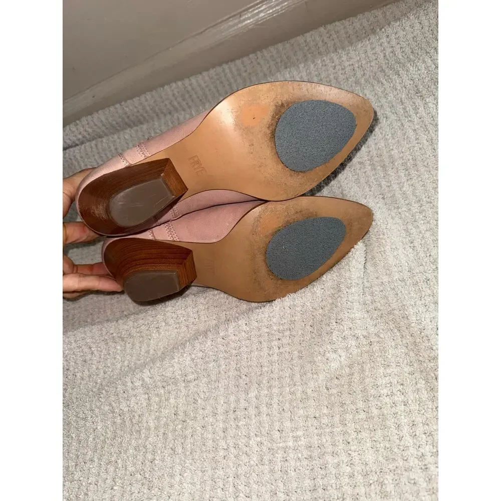 Frye Reina Cutout Booties Short Ankle Boots size 9.5 taupe pink color
